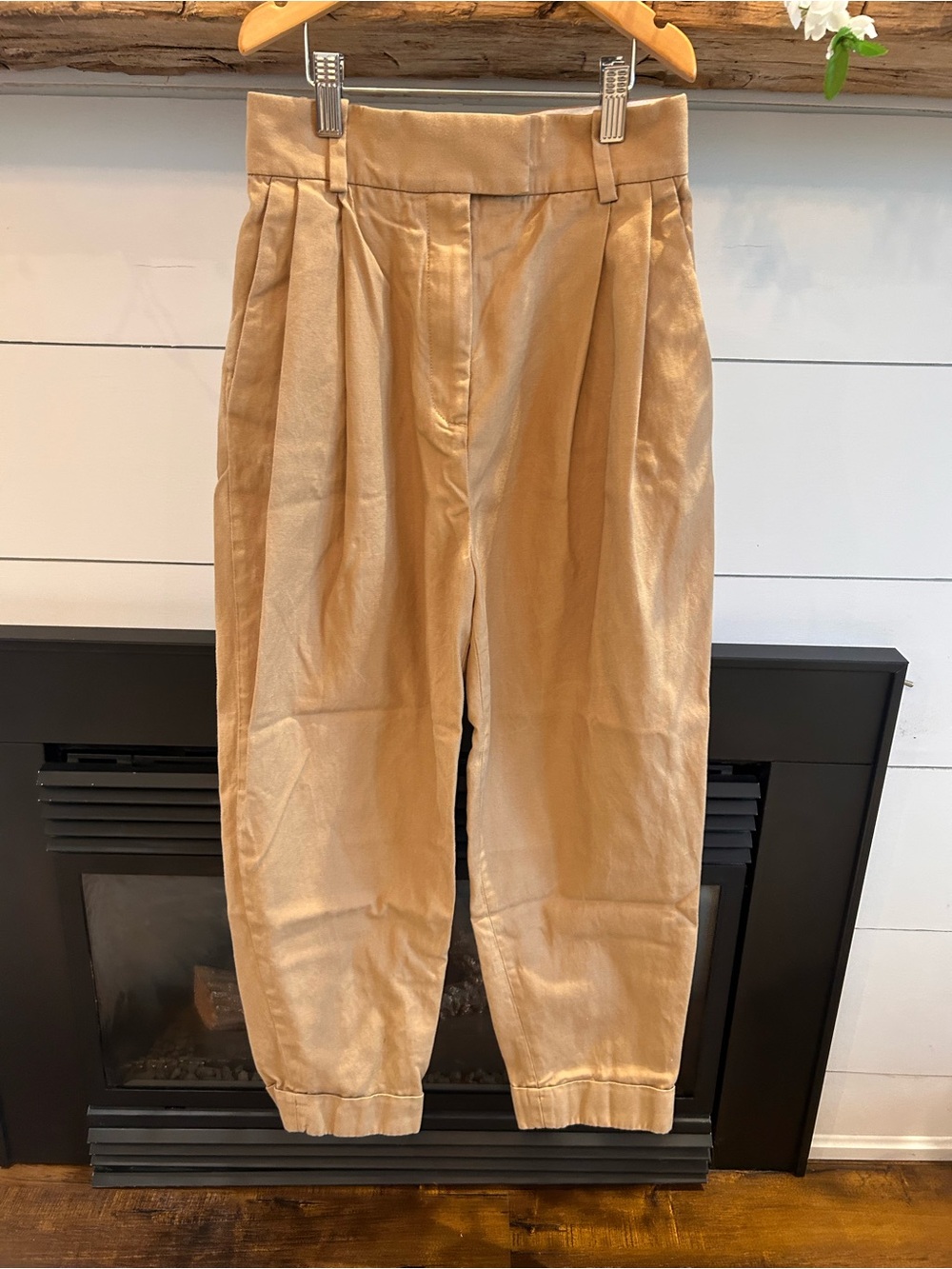 COS Tan Pleated Casual Pants
